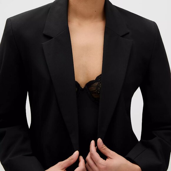 NWT CALVIN KLEIN Women's Refined Stretch Cinch Blazer Black Size Small - Picture 2 of 11